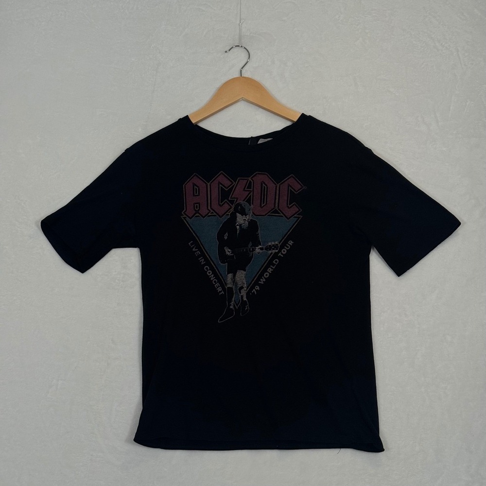 H&M‎ Black AC/DC 1979 World Tour Graphic T-Shirt Small